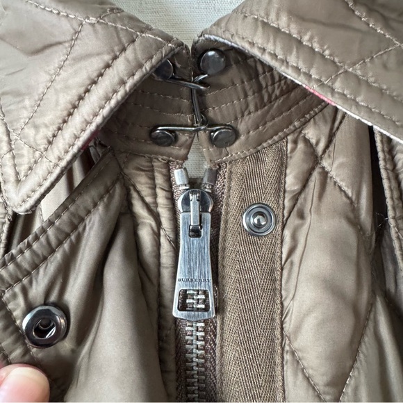 Burberry BRIT Nylon Diamond Quilted Belted & Hooded Parka - Olive - Picture 11 of 16